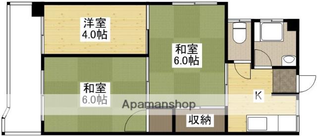 亀谷ビル(3K/2階)の間取り写真