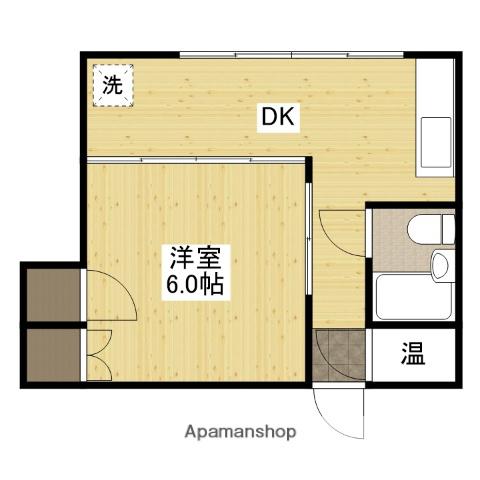 炭本ビル(1DK/2階)の間取り写真