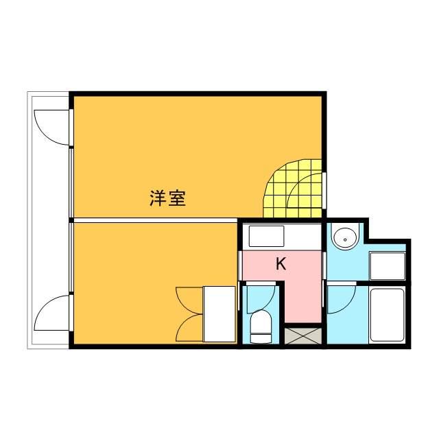 ヴィアボルサ世良(1K/4階)の間取り写真