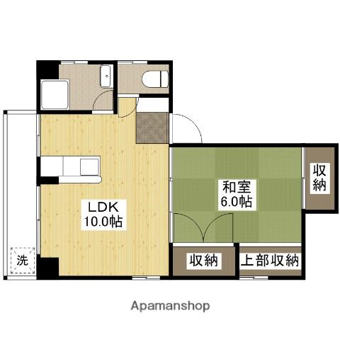 西村ビル(1LDK/3階)の間取り写真