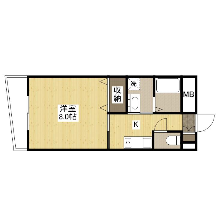 WING TACHIBANA(1K/1階)の間取り写真