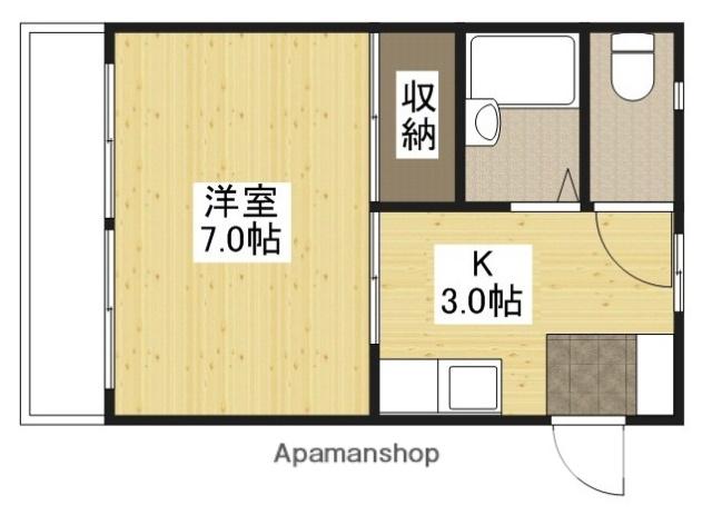 カーサ青崎Ⅱ(1K/1階)の間取り写真