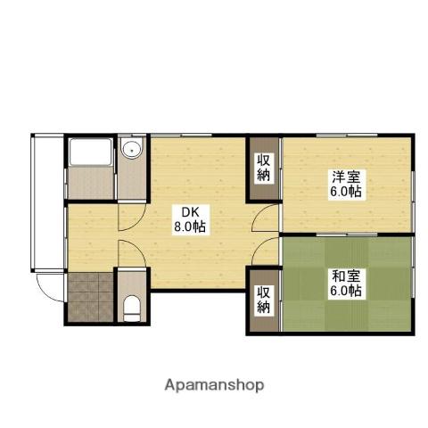 山城アパート(2DK/2階)の間取り写真