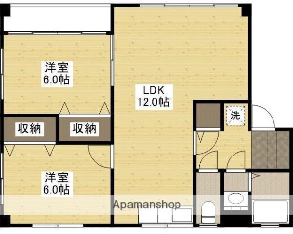 サニーベル牛田(2LDK/1階)の間取り写真