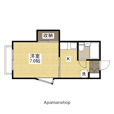 ウィング牛田(1K/1階)の間取り写真