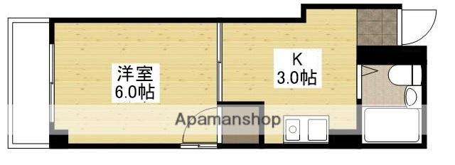 清和十日市(1K/5階)の間取り写真