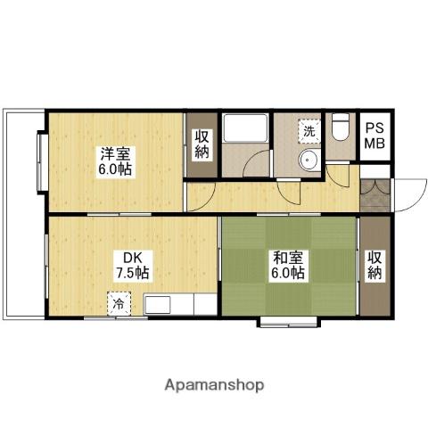 エトワール観音(2DK/5階)の間取り写真