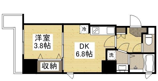 KATAYAMABLDG25(1DK/14階)の間取り写真