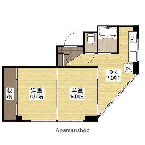第2白島ビル(2DK/4階)の間取り写真