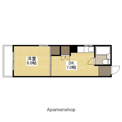 和秀舟入本町ビル(1DK/3階)の間取り写真