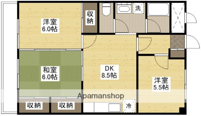 ロイヤルビュー(3DK/5階)の間取り写真