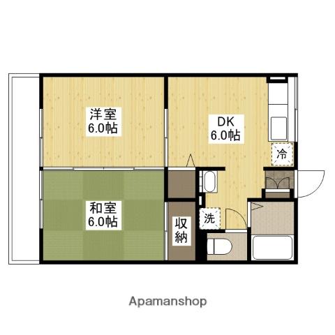 サニー旭園(2DK/2階)の間取り写真