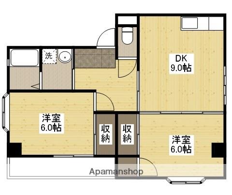 レヴェネスカ(2DK/2階)の間取り写真