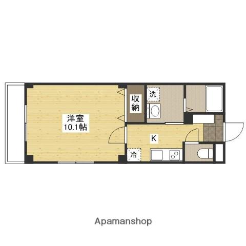 フォブール銀河Ⅱ(1K/1階)の間取り写真