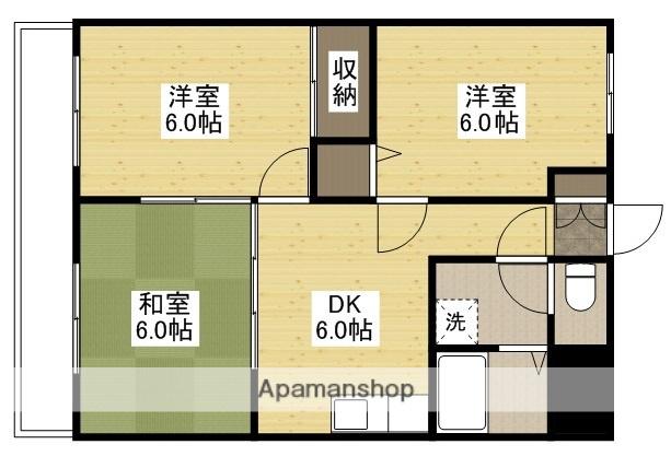 コーポ伊藤(3DK/3階)の間取り写真
