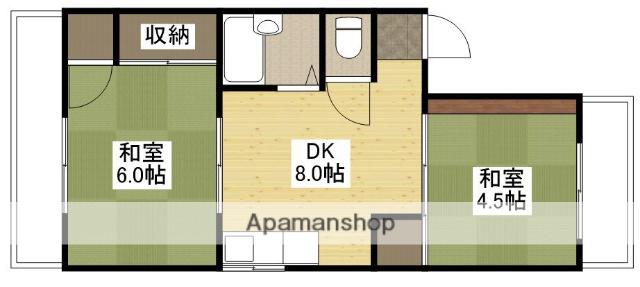 竹本ビル(2DK/3階)の間取り写真
