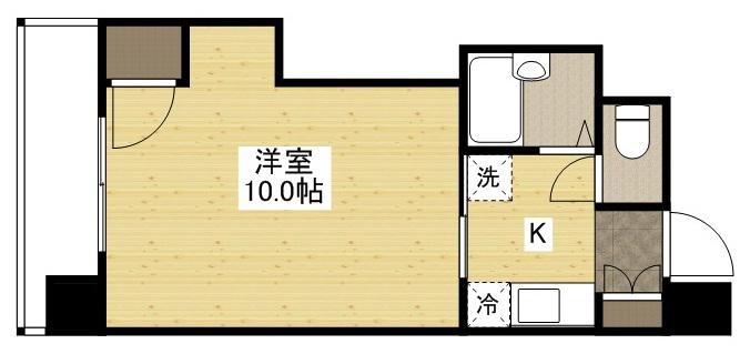 デュウオコート富士見(1K/6階)の間取り写真