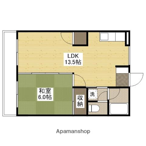 松屋ビル(1LDK/4階)の間取り写真