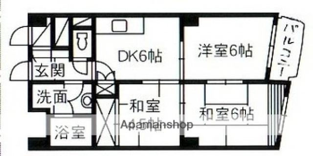 チサンマンション広島(3DK/7階)の間取り写真