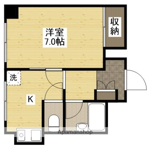 チサンマンション広島(1K/8階)の間取り写真