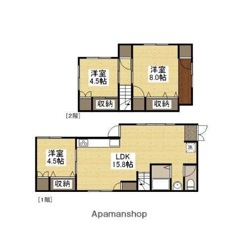 広島電鉄横川線 十日市町駅 徒歩3分 2階建 築69年(3LDK)の間取り写真