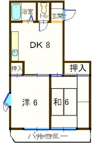 ハニーヴィラ3(2DK/3階)の間取り写真