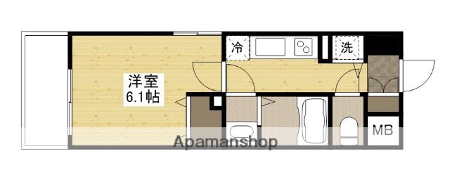 ジェイシティミライエ大手町(1K/2階)の間取り写真