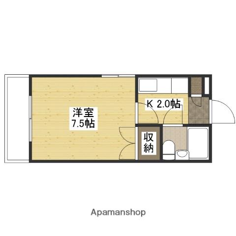 第2コーポ倉本(1K/3階)の間取り写真