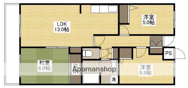 カーサナカスジ(3LDK/2階)の間取り写真