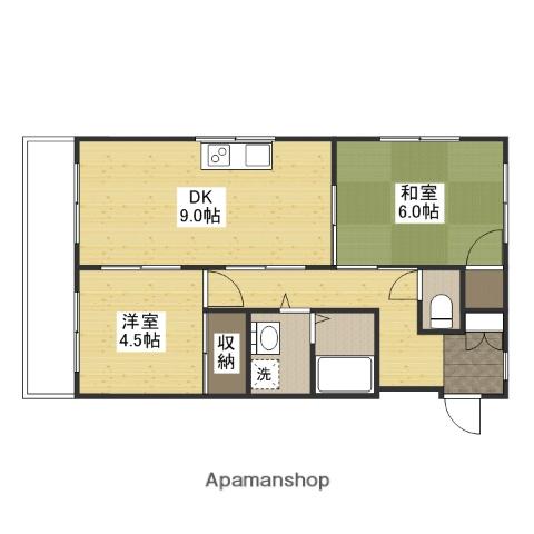 タカマツビル(2DK/3階)の間取り写真