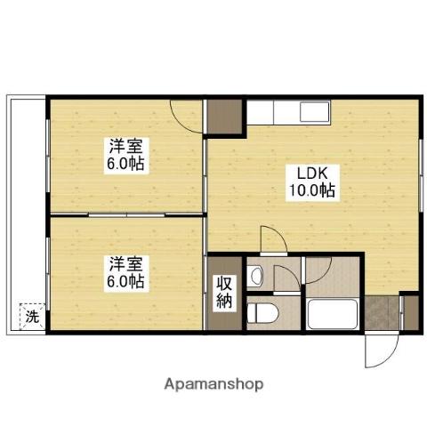 コーポ乗松(2LDK/2階)の間取り写真