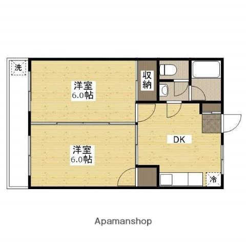 コーポ乗松(2DK/3階)の間取り写真