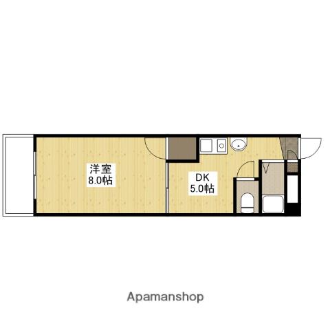 宮脇ビル(1DK/3階)の間取り写真