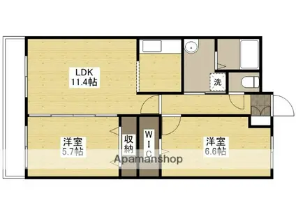 パストラル大町(2LDK/1階)の間取り写真