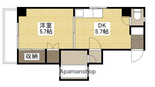 ウエダビル(1DK/3階)の間取り写真