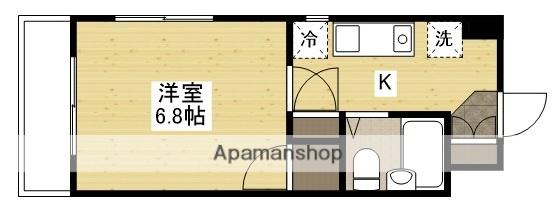 クルーズマンション(1K/2階)の間取り写真