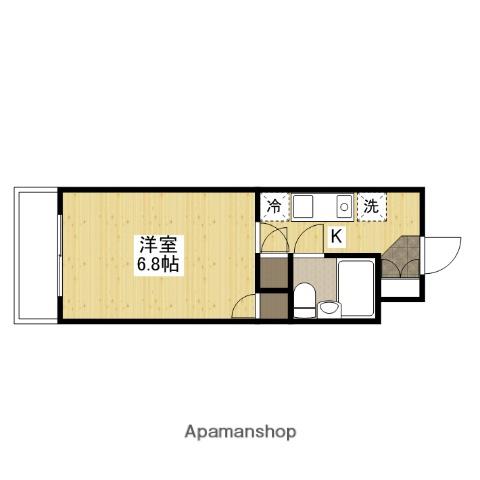 クルーズマンション(1K/4階)の間取り写真