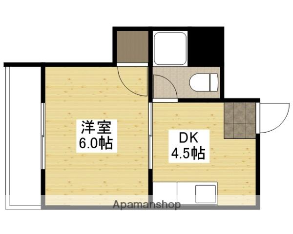 コーポ西田(1DK/4階)の間取り写真