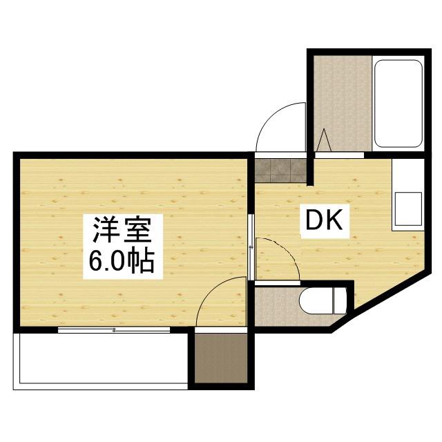 戸花マンション(1DK/2階)の間取り写真