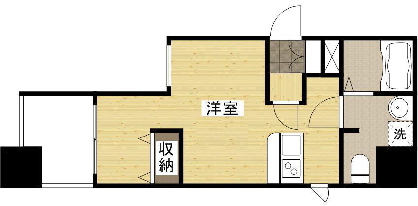 LION鶴見(ワンルーム/1階)の間取り写真