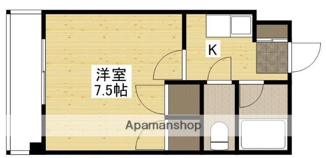FKビル(1K/6階)の間取り写真