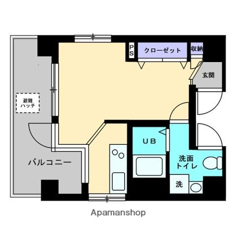 ユリ八丁堀(ワンルーム/5階)の間取り写真