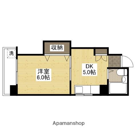 グリーンハウス河原町(1DK/3階)の間取り写真