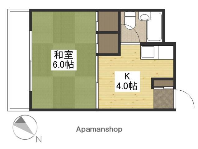コートハウス坪井(1K/3階)の間取り写真