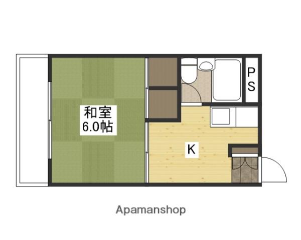 コートハウス坪井(1K/1階)の間取り写真