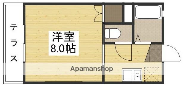 コーポヤナギⅠ(1K/1階)の間取り写真