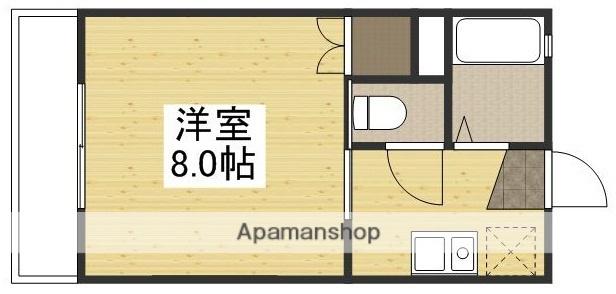 コーポヤナギⅠ(1K/2階)の間取り写真