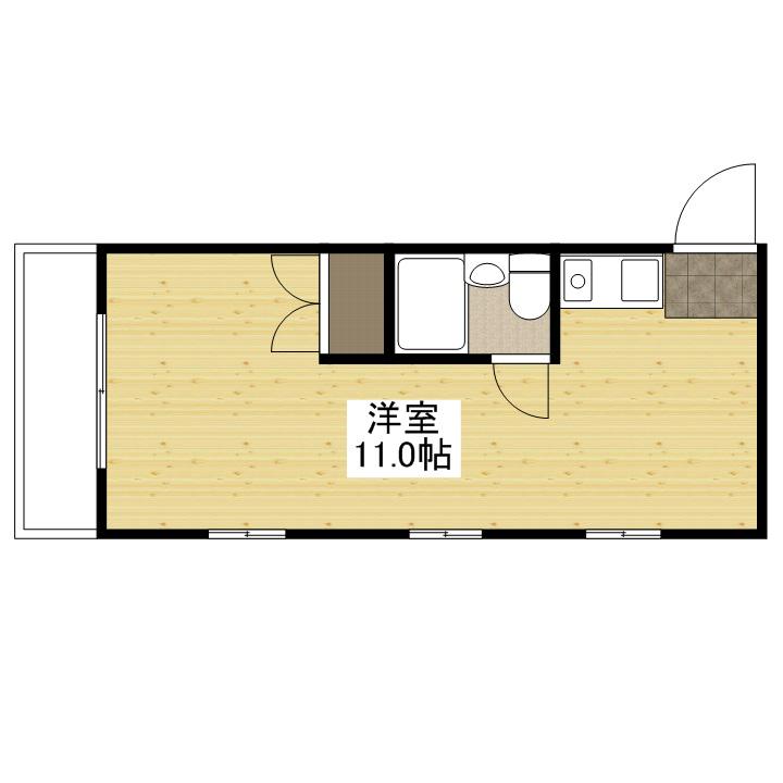 MKコーポ(ワンルーム/5階)の間取り写真