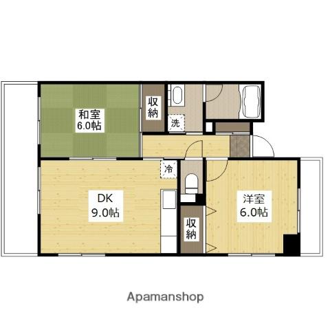 リビエーヌ宝町(2DK/5階)の間取り写真