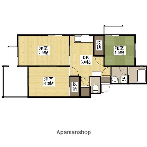 CASA 井口 A(3DK/2階)の間取り写真